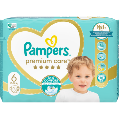 Pampers Premium Care, Méret: 6, 38 Pelenka, 13kg-18kg