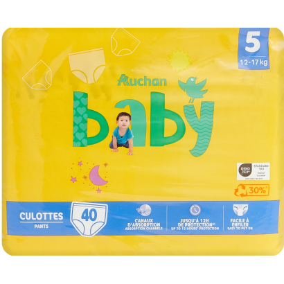 Auchan Kedvenc Baby bugyipelenka 5-ös méret 12-17 kg 40 db