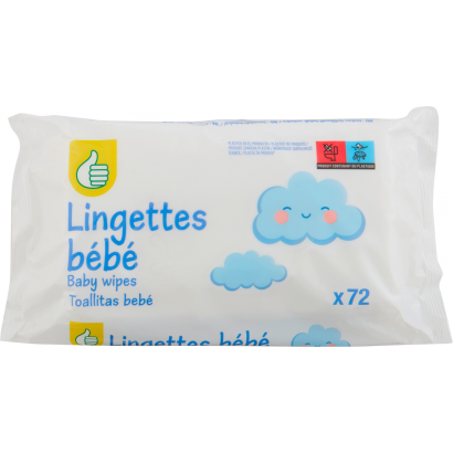Auchan Tipp baba nedves törlőkendő 72 lap