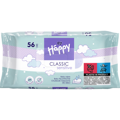 Bella Baby Happy Classic Sensitive illatmentes nedves törlőkendő 56 db
