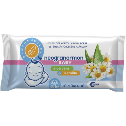 Neogranormon Baby aloe vera & kamilla törlőkendő 55 db