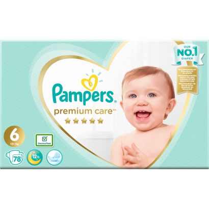 Pampers Premium Care Pelenka, 6 x Méret, 78 db, 13kg+