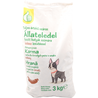 Auchan Tipp Száraz kutyaeledel kolbászos 3 kg