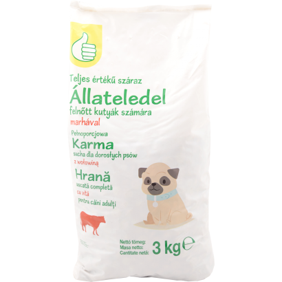 Auchan Tipp száraz kutyaeledel marhás 3 kg