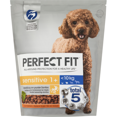 Perfect Fit Sensitive 1+ pulykában gazdag teljes értékű szárazeledel felnőtt kutyák számára 1,4 kg