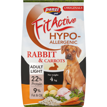 Panzi Fit Active Adult Light Hypoallergenic nyúl teljesértékű eledel felnőtt kutyák részére 4 kg