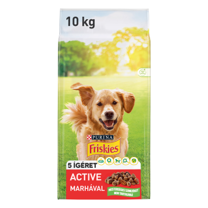 Purina Friskies Active marhával száraz kutyaeledel 10 kg
