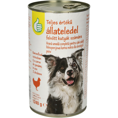 Auchan Tipp  teljes értékű állateledel kutyának szárnyas 1240g