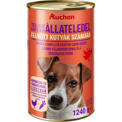 Auchan Nedves kutyaeledel baromfi-répa 1240g