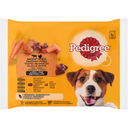 Pedigree Vegyes Válogatás teljes értékű nedves eledel felnőtt kutyák részére 4 x 100 g (400)