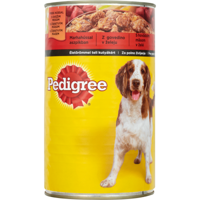 Pedigree teljes értékű nedves eledel felnőtt kutyák részére marhával aszpikban 1200 g