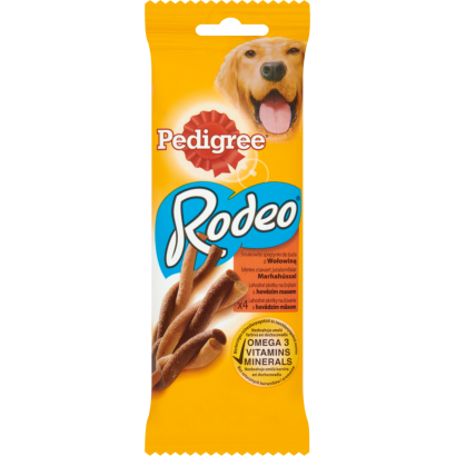 Pedigree Rodeo kiegészítő állateledel felnőtt kutyák számára marhával 4 db 70 g