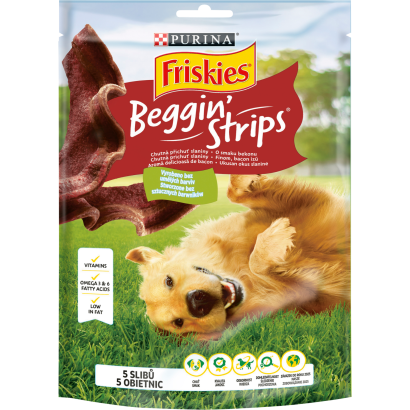 Purina Friskies Beggin' Strips bacon ízesítésű kutya jutalomfalat 120 g