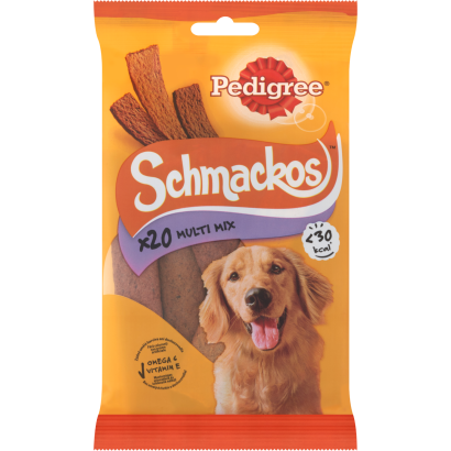 Pedigree Schmackos Multi Mix kiegészítő állateledel felnőtt kutyák számára 20 db 144 g