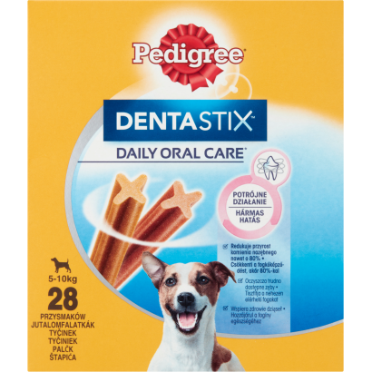 Pedigree DentaStix kiegészítő állateledel 4 hónapnál idősebb kutyák számára 5-10 kg 28 db 440 g
