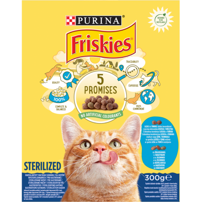 Purina Friskies Steril lazaccal és zöldségekkel száraz macskaeledel 300 g