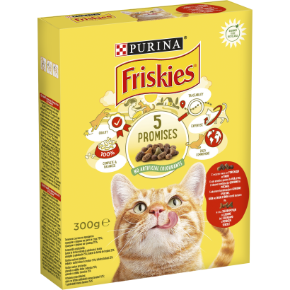 Friskies Marhával, csirkével és zöldségekkel száraz macskaeledel 300g