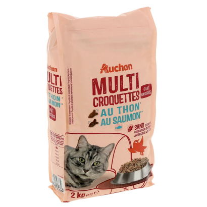 Auchan Cat Multi Croquette Tuna salmon 2 kg Unsterilized