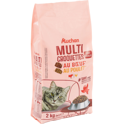 Auchan Kedvenc száraz macskaeledel marhával és csirkével 2 kg