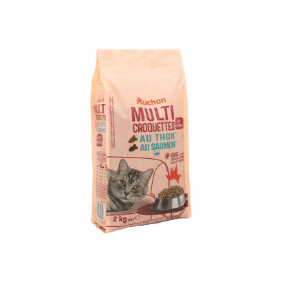 Auchan Cat Multi Croquette Tuna salmon 2 kg Sterilized Interior