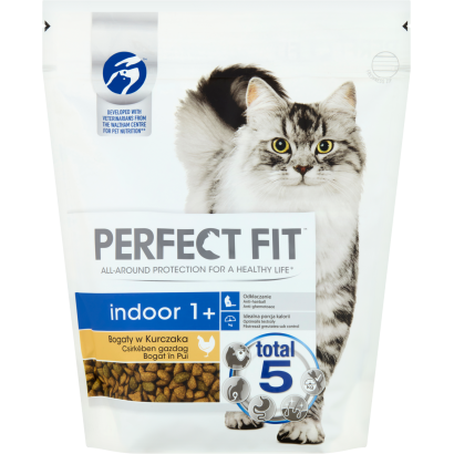 Perfect Fit Indoor 1+ csirkében gazdag teljes értékű szárazeledel felnőtt macskák számára 750 g