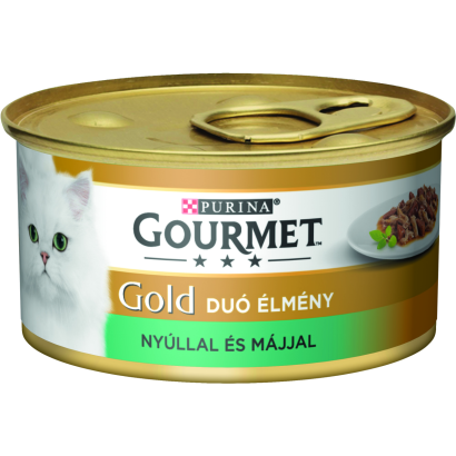 Purina Gourmet Gold Duó Élmény Nyúllal és májjal nedves macskaeledel 85 g