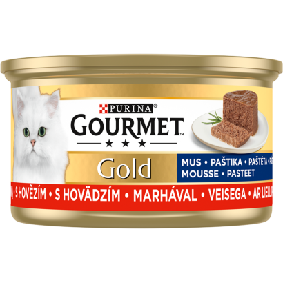 Purina Gourmet Gold marhával pástétom nedves macskaeledel 85 g