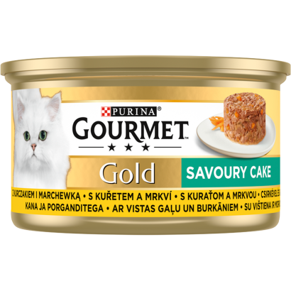 Purina Gourmet Gold Savoury Cake csirkével és sárgarépával nedves macskaeledel 85 g