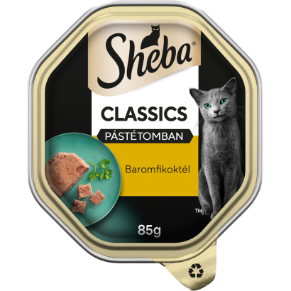Sheba teljes értékű eledel felnőtt macskáknak szárnyas válogatás alutálca 85 g