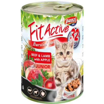 FitActive CAT 415g konzerv JUNIOR Beef&Lamb
