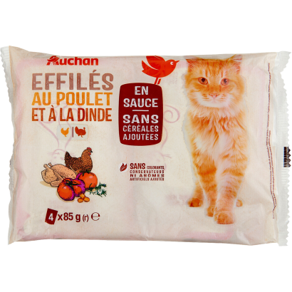 Auchan Kedvenc macska alu gluténmentes csirke pulyka 4x85g