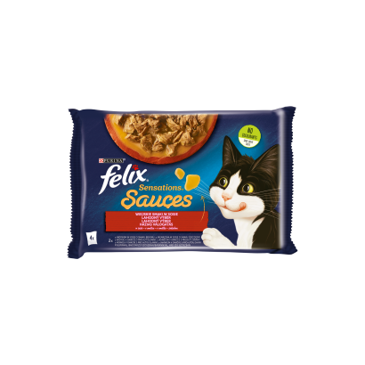 Purina Felix Sensations Sauces házias válogatás szószban nedves macskaeledel 4 x 85 g (340 g)