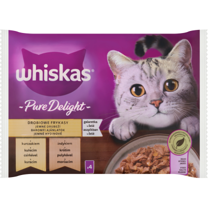 Whiskas Pure Delight teljes értékű nedves eledel felnőtt macskáknak 4 x 85 g (340 g)