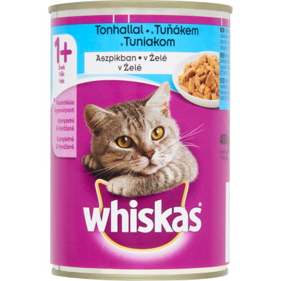 Whiskas teljes értékű nedves eledel felnőtt macskáknak tonhallal aszpikban 400 g