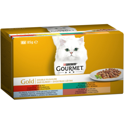 Purina Gourmet Gold Duó Élmény nedves macskaeledel 4 x 85 g