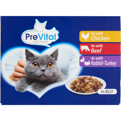 PreVital teljes értékű állateledel felnőtt macskák számára aszpikban 12 x 100 g