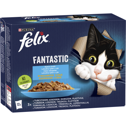 Purina Felix Fantastic halas válogatás aszpikban nedves macskaeledel 12 x 85 g (1,02 kg)