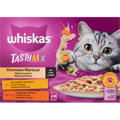 Whiskas Tasty Mix teljesértékű nedves eledel felnőtt macskáknak 12 x 85 g (1,02 kg)