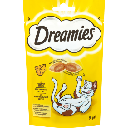 Dreamies kiegészítő száraz eledel sajttal felnőtt macskák és 8 hetesnél idősebb kölykök számára 60 g