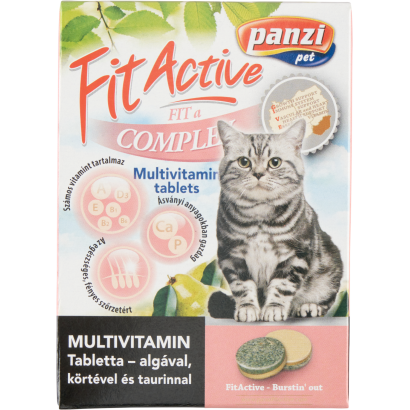 Panzi Fit Active Fit a Complex multivitamin tabletta kiegészítő takarmány macskáknak 30 db 60 g