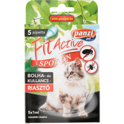 Panzi Fit Active Spot-On bolha- és kullancsriasztó macskák részére 5 x 1 ml