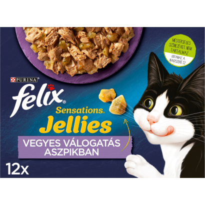 Purina Felix Sensations Jellies vegyes válogatás aszpikban nedves macskaeledel 12 x 85 g