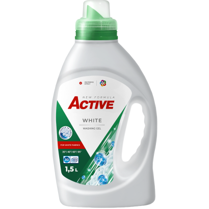 Active mosógél fehér ruhákhoz 30 mosás 1,5 l