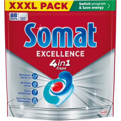 Somat Excellence Original Fresh gépi mosogatószer kapszula 88 db 1592,8 g