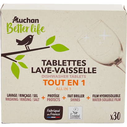 Auchan Kedvenc mosogatógép tabletta All in 1, 30 db