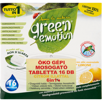 Green Emotion öko gépi mosogató tabletta 6 az 1-ben citrom illattal 16 db 288 g