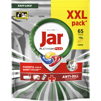 Jar Platinum Plus Mosogatókapszula, Lemon 65 db