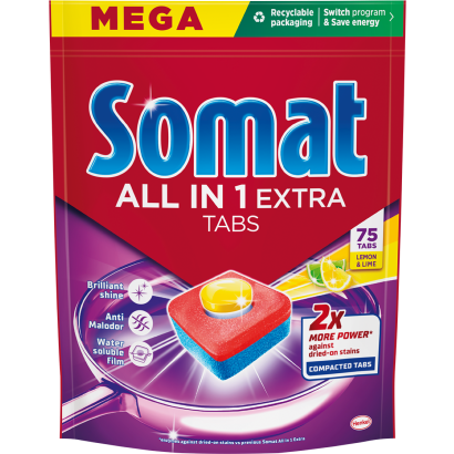 Somat All in One Extra Lemon & Lime mosogatógép tabletta 75 db