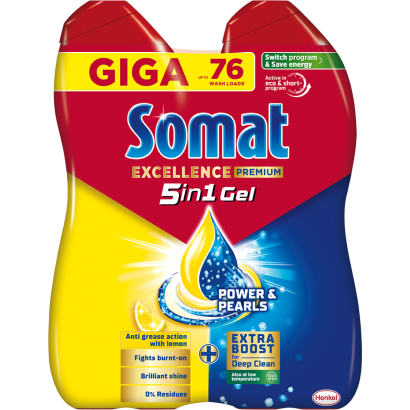 Somat Excellence Duo Gel Grease Cutting Lemon 2 x 684 ml