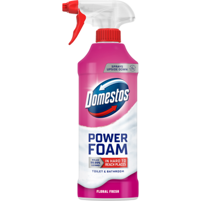 Domestos Power Foam Floral Fresh WC és fürdőszoba tisztító hab 435 ml